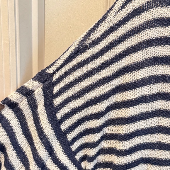 Eileen Fisher Summer Sweater, Blue & White Striped, Size XL - Picture 7 of 10